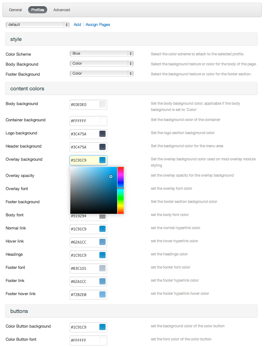 admin options